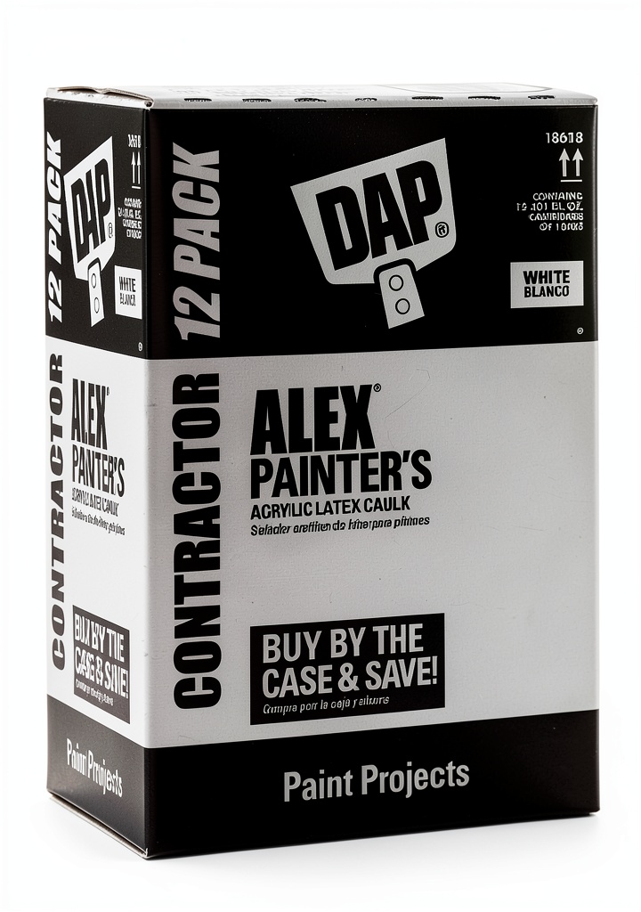 DAP acrylic latex caulk being applied to a window frame