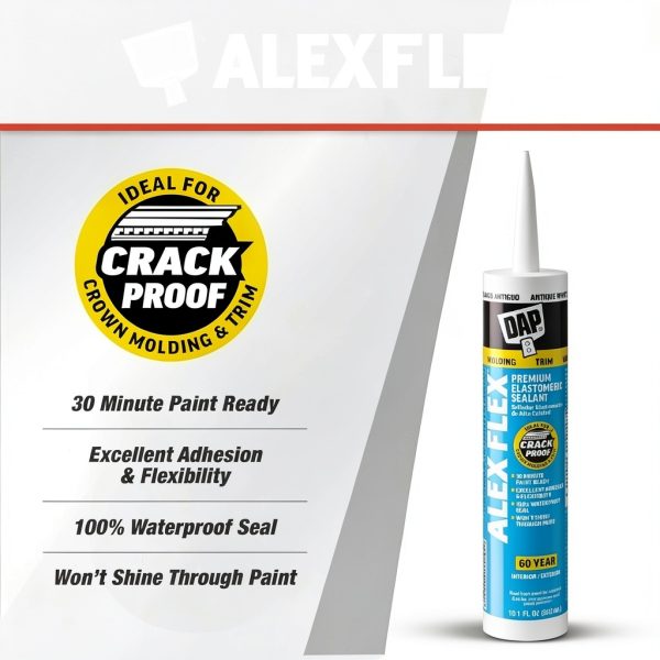 DAP Alex Flex Caulk Siliconized Acrylic Paintable Waterproof-1