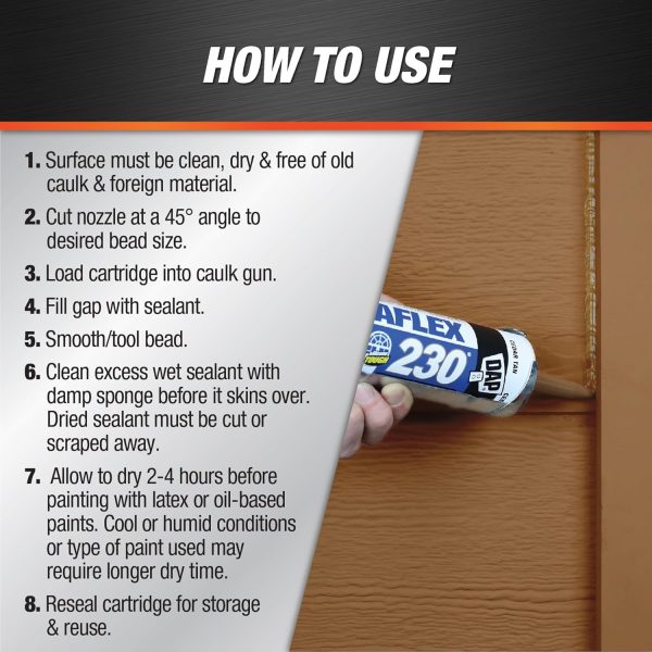 DAP Dynaflex 230 Brown Sealant Waterproof Paintable Latex-2