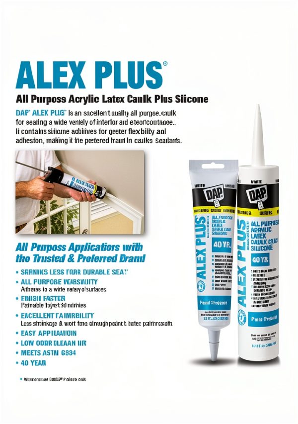Dap Latex Caulk Paintable Water Clean Up Pack of 2-7