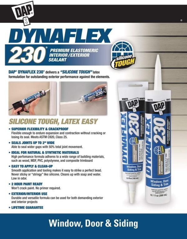 DAP Dynaflex 230 Brown Sealant Waterproof Paintable Latex-7