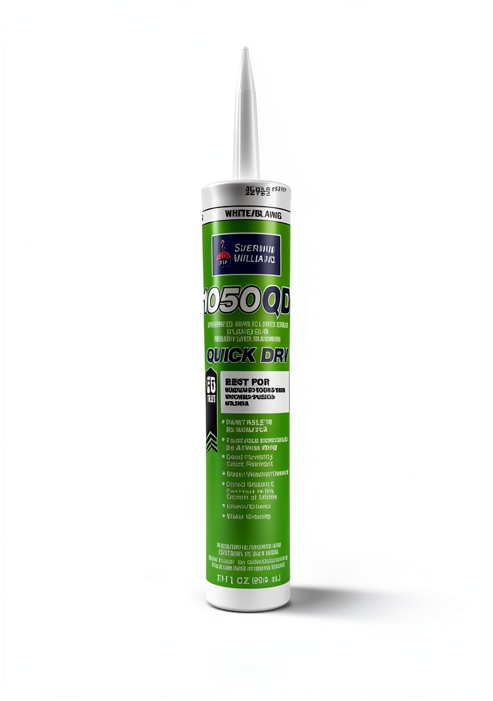 Sherwin Williams Latex Caulk applied to a window frame