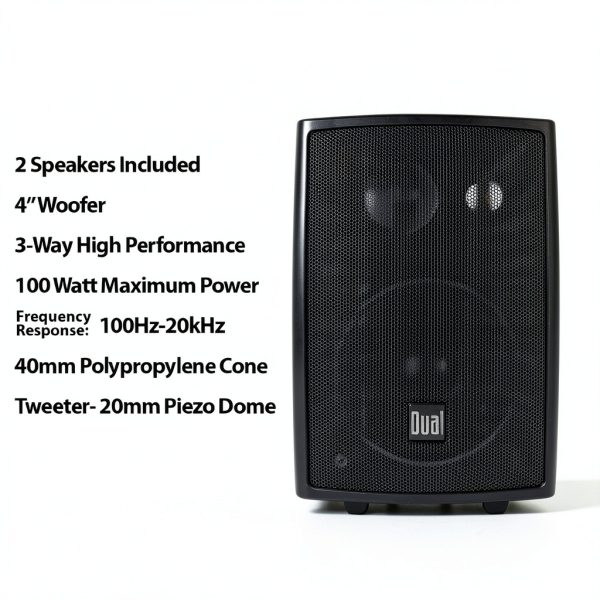 Dual Electronics Outdoor Speaker LU43PB 5.25 inch Pair-2