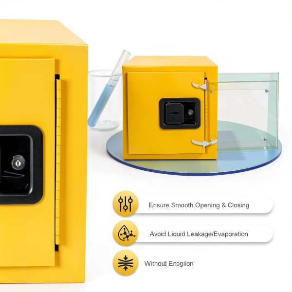7.5L Fireproof Chemical Safety Cabinet, Flammable Liquid Storage Box Industrial Hazardous Goods Locker Explosion-Resistant Steel Container for Lab Factory Hospital Workshop-6