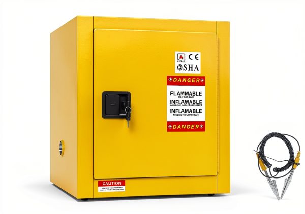 Flammable Storage Cabinet BUTISOW 4 Gal Steel Lockable Double‑Wall-0