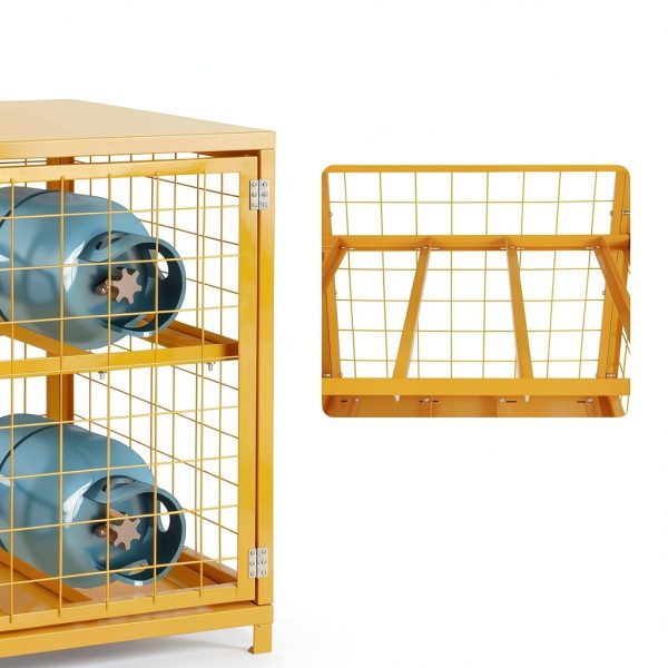 Propane Tank Storage Box Pohadr Cabinet Yellow 4 Cylinder-2