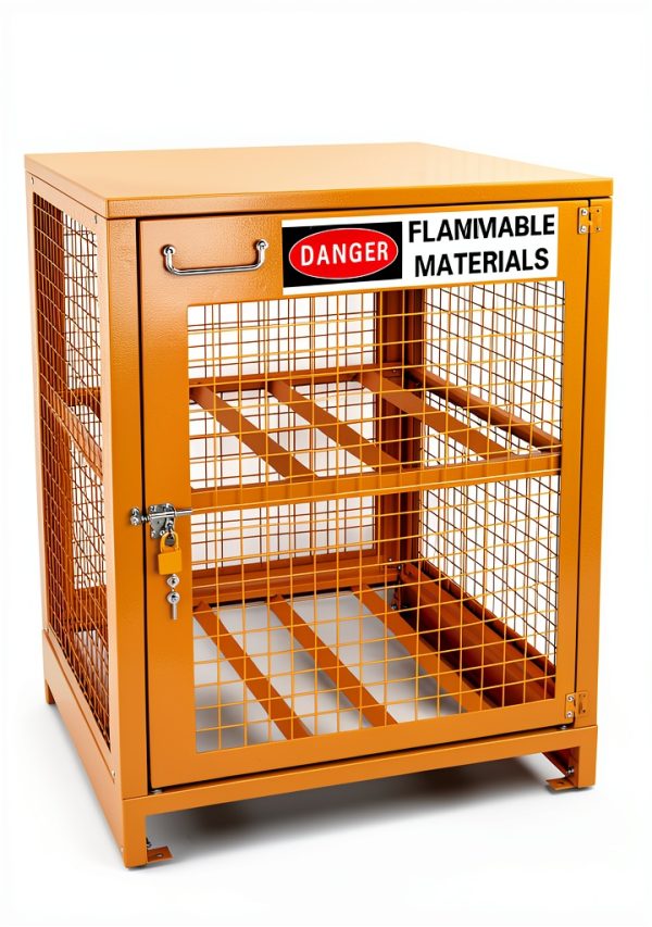 Propane Tank Storage Cabinet Sidasu Yellow Heavy-Duty Floor-Mount 31in-1