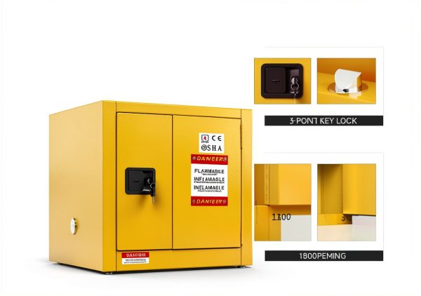 Flammable Storage Cabinet BUTISOW 4 Gal Steel Lockable Double‑Wall-4