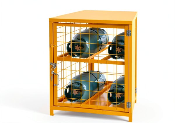 Propane Tank Storage Box Pohadr Cabinet Yellow 4 Cylinder-3