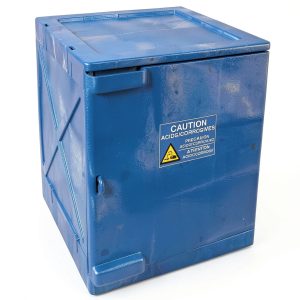 Eagle M04CRA Bench Top Poly Cabinet, 1 Door, 4 gal, Blue-0