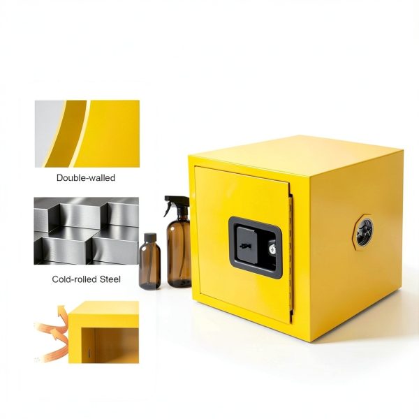 7.5L Fireproof Chemical Safety Cabinet, Flammable Liquid Storage Box Industrial Hazardous Goods Locker Explosion-Resistant Steel Container for Lab Factory Hospital Workshop-3