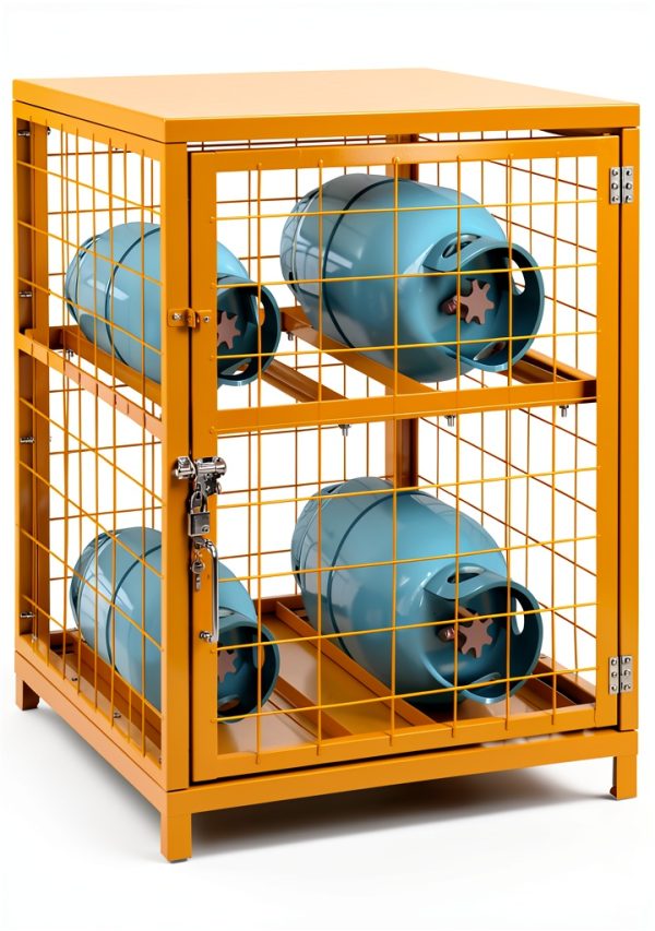 Propane Tank Storage Box Pohadr Cabinet Yellow 4 Cylinder-0