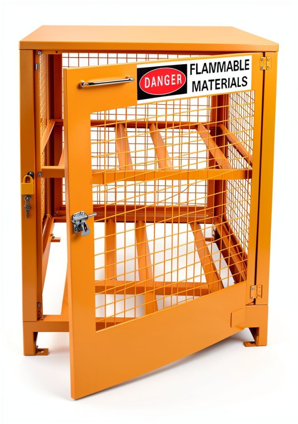 Propane Tank Storage Cabinet Sidasu Yellow Heavy-Duty Floor-Mount 31in-4