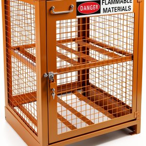 Propane Tank Storage Cabinet Sidasu Yellow Heavy-Duty Floor-Mount 31in-0