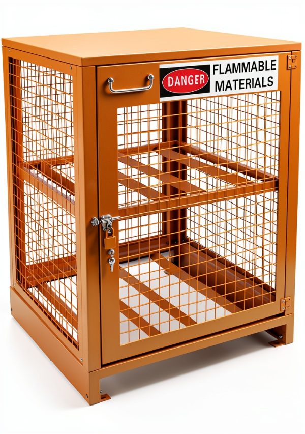 Propane Tank Storage Cabinet Sidasu Yellow Heavy-Duty Floor-Mount 31in-0