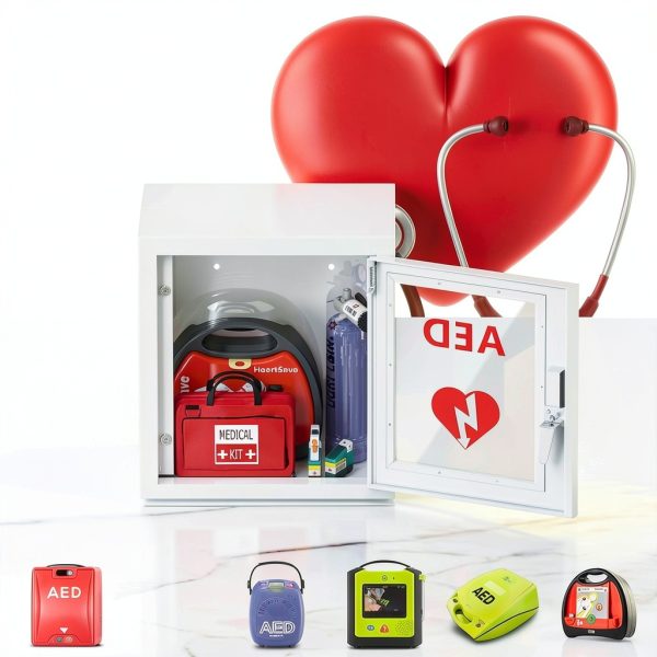 AED Cabinet NLShan Wall-Mounted Steel with Snap Lock 14.2x7.8x15.7in-2