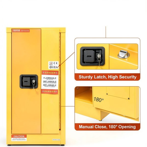 Flammable Cabinet VEVOR 16 Gal Cold Rolled Steel Adjustable Shelves-5