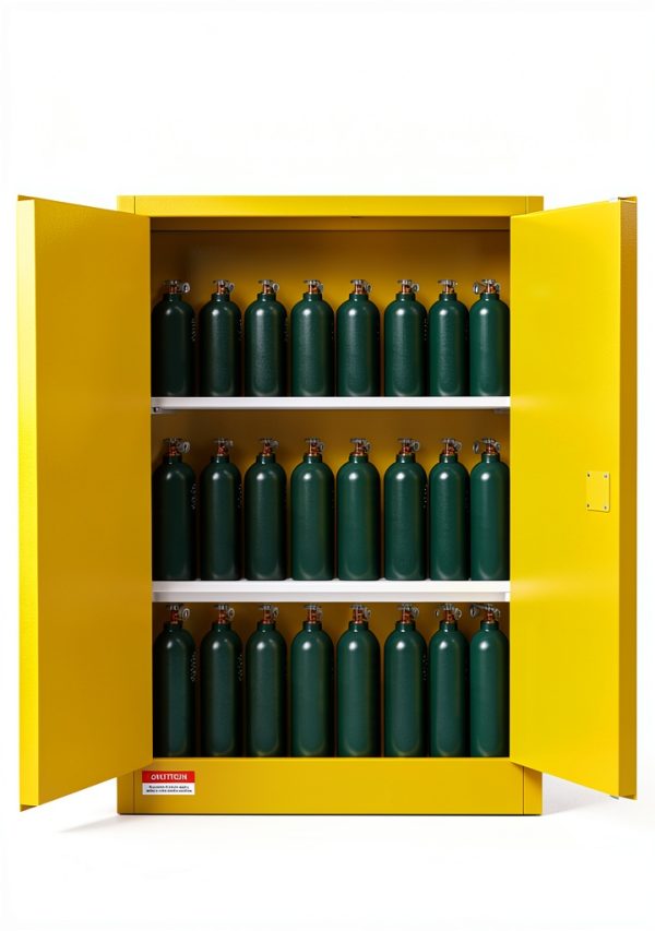 Flammable Cabinet KAER 30 Gallon Yellow Storage with Adjustable Shelf-8