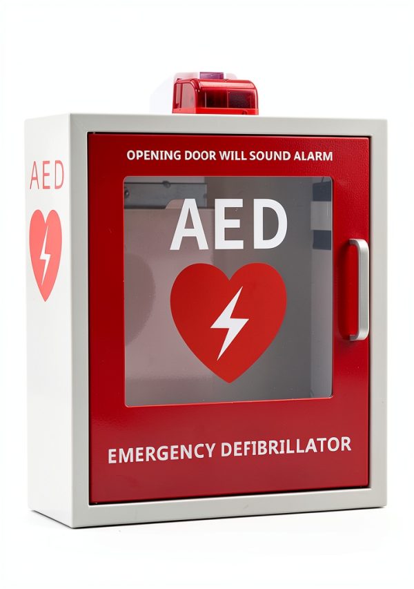 AED Defibrillator Cabinet Blulu Wall‑Mounted with Alarm Window White-0