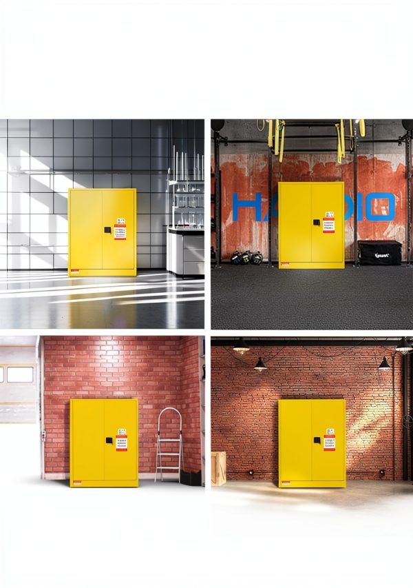 Flammable Cabinet KAER 30 Gallon Yellow Storage with Adjustable Shelf-5