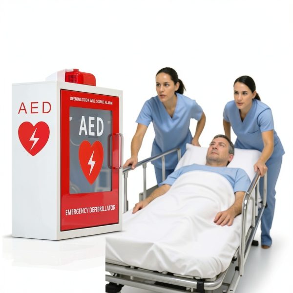 AED Defibrillator Cabinet Blulu Wall‑Mounted with Alarm Window White-5