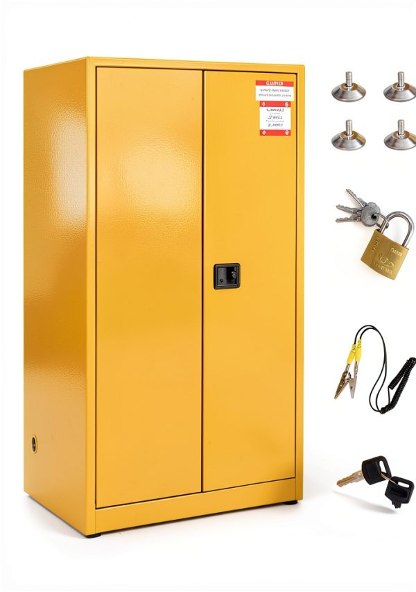 Flammable Safety Cabinet PeakPursuit 60 Gallon Yellow Double-Wall-2
