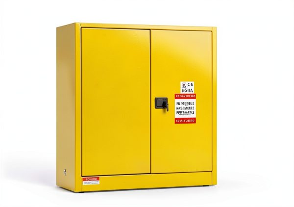 Flammable Cabinet KAER 30 Gallon Yellow Storage with Adjustable Shelf-3