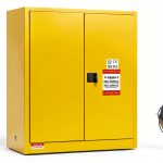Flammable Cabinet KAER 30 Gallon Yellow Storage with Adjustable Shelf-0