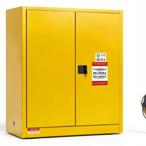 Flammable Cabinet KAER 30 Gallon Yellow Storage with Adjustable Shelf-0
