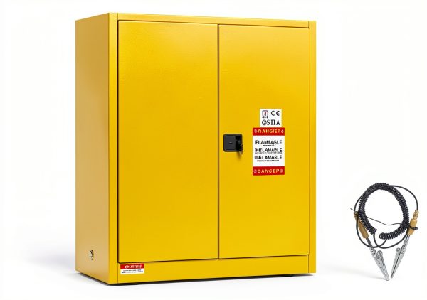 Flammable Cabinet KAER 30 Gallon Yellow Storage with Adjustable Shelf-0