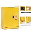 Flammable Cabinet KAER 30 Gallon Yellow Storage with Adjustable Shelf-4