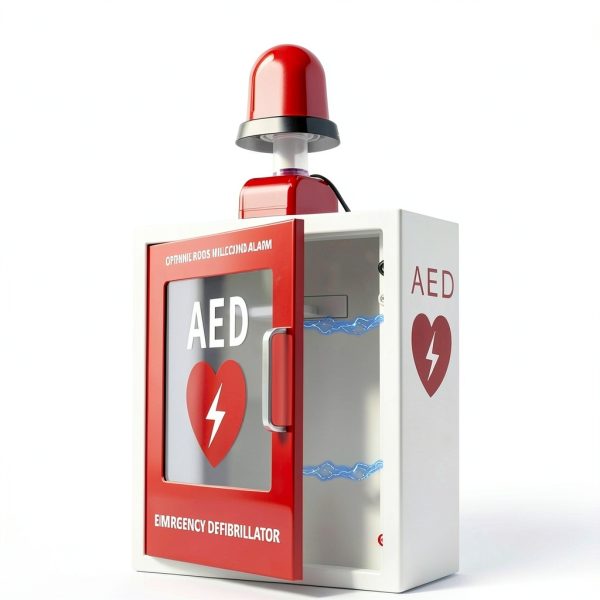 AED Defibrillator Cabinet Blulu Wall‑Mounted with Alarm Window White-3