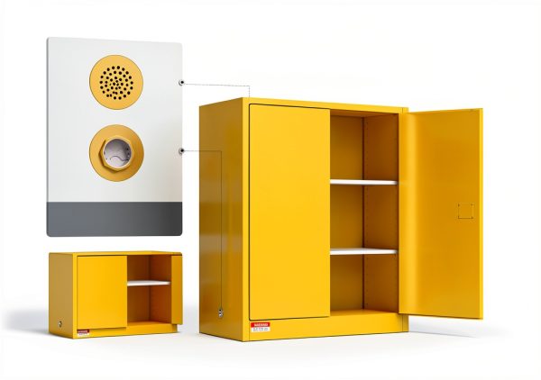 Flammable Cabinet KAER 30 Gallon Yellow Storage with Adjustable Shelf-6