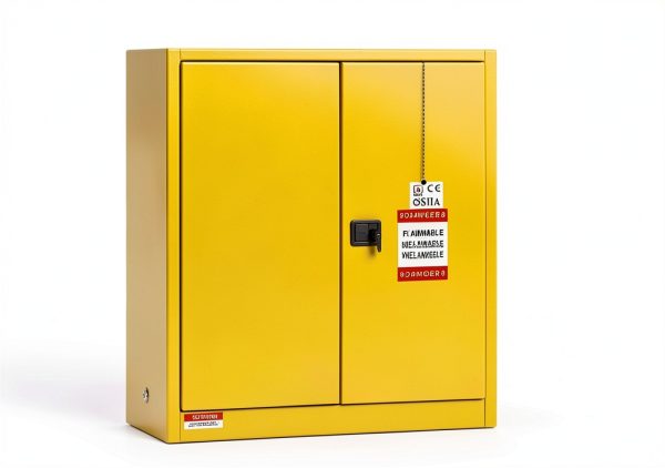 Flammable Cabinet KAER 30 Gallon Yellow Storage with Adjustable Shelf-7